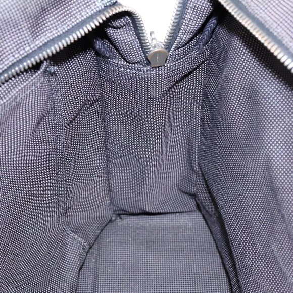 HERMES Her Line MM Hand Bag Nylon Gray Silver Auth - Picture 14 of 15